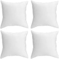 QUBA LINEN 18 x 18 Throw Pillow Insert - Pack of 4 White, Down Alternative Pillow Inserts for Decorative Pillow Covers, Throw Pillows for Bed, Couch Pillows for Living Room (18" x 18" (Pack of 4))
