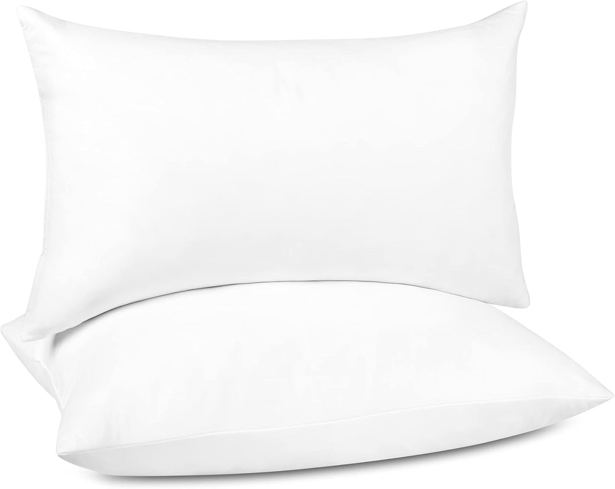 puredown® Feather Throw Pillow Inserts 22 x 22 (Pack of 2, White), Big Throw Pillows for Floor, Couch, Bed, Machine Washable