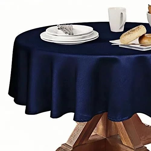 Obstal Rectangle Table Cloth, Navy Blue, 60 x 84 Inch