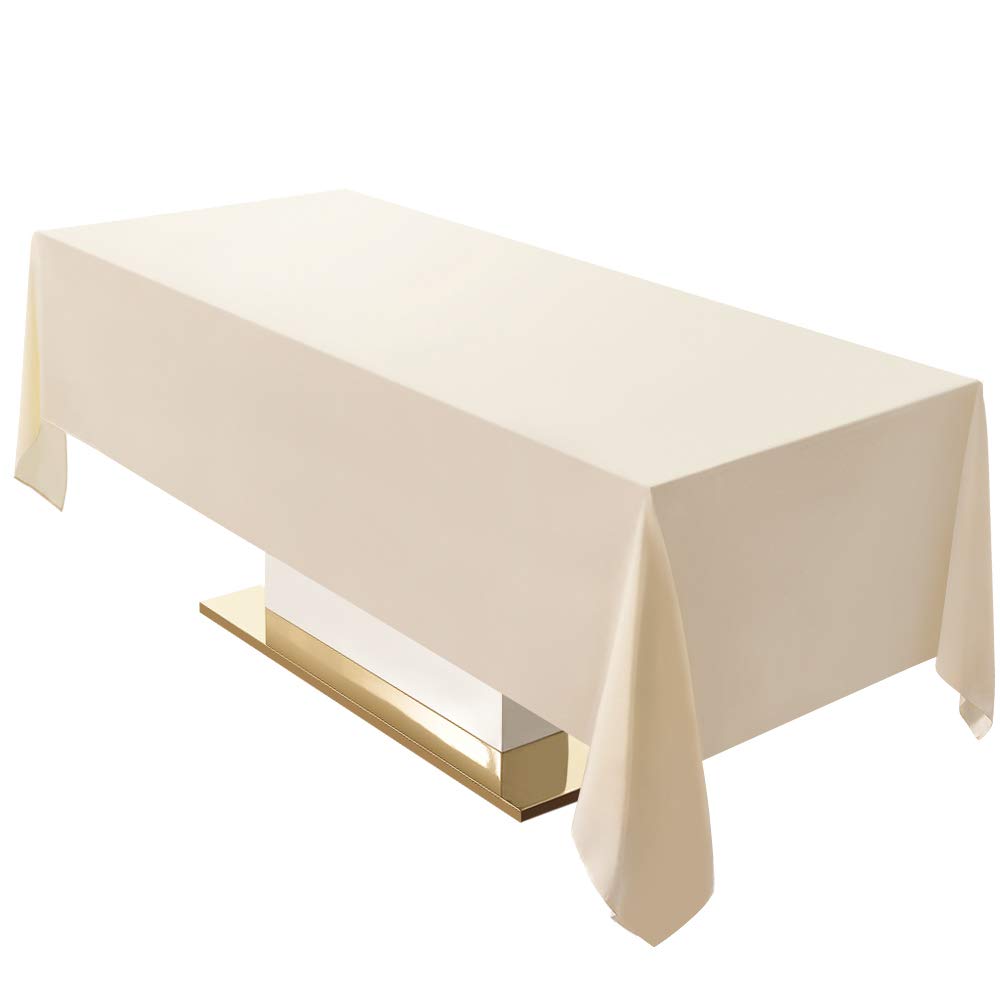 Surmente 90x132 Inch Black Tablecloth for 6-8 Foot Rectangle Tables