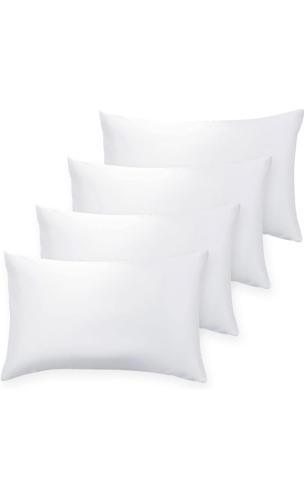 QUBA LINEN 18 x 18 Throw Pillow Insert - Pack of 4 White, Down Alternative Pillow Inserts for Decorative Pillow Covers, Throw Pillows for Bed, Couch Pillows for Living Room (18" x 18" (Pack of 4))