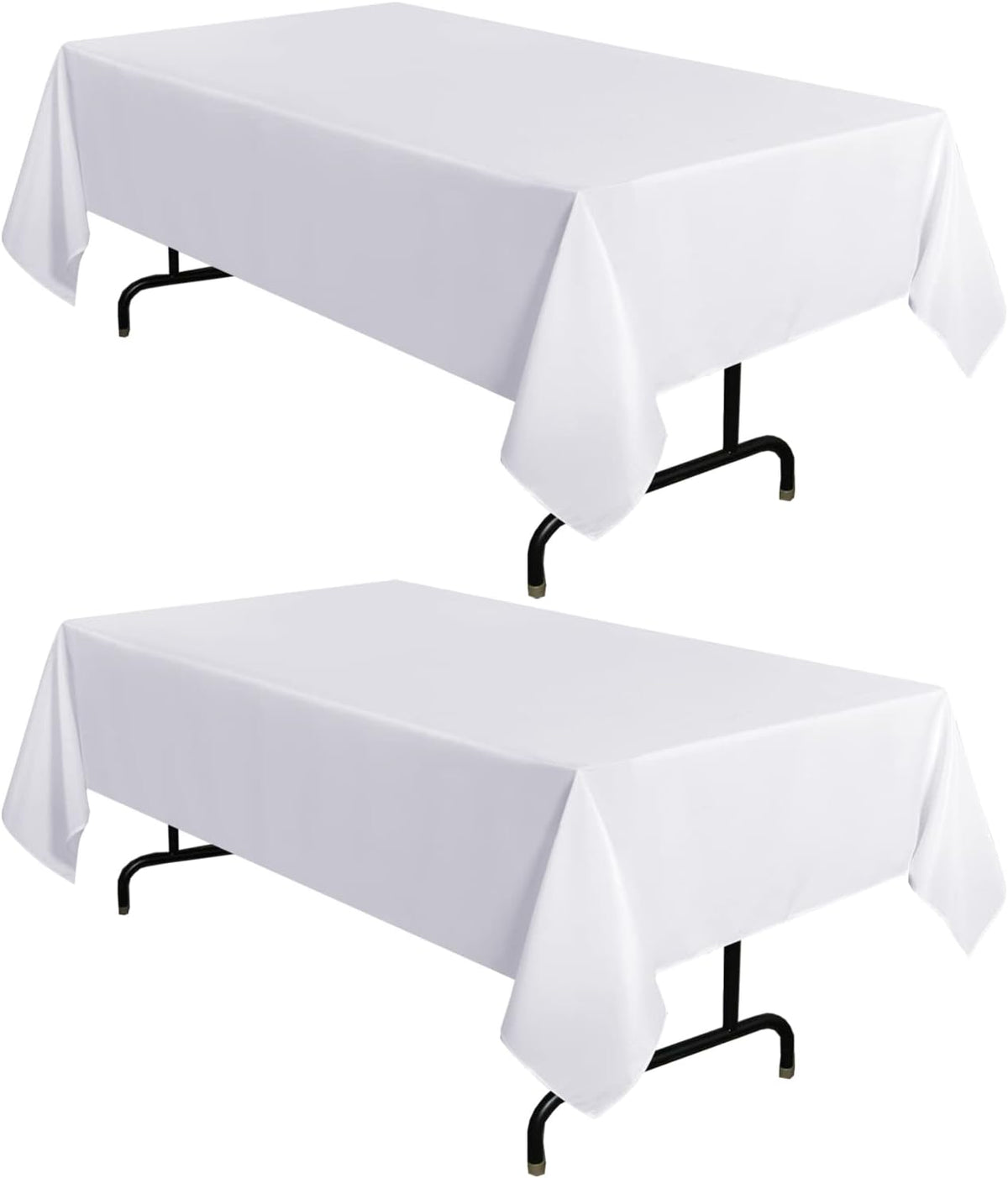 sancua 2 Pack White Table Cloth 60x102 Inch for 6 Feet Rectangle Tables