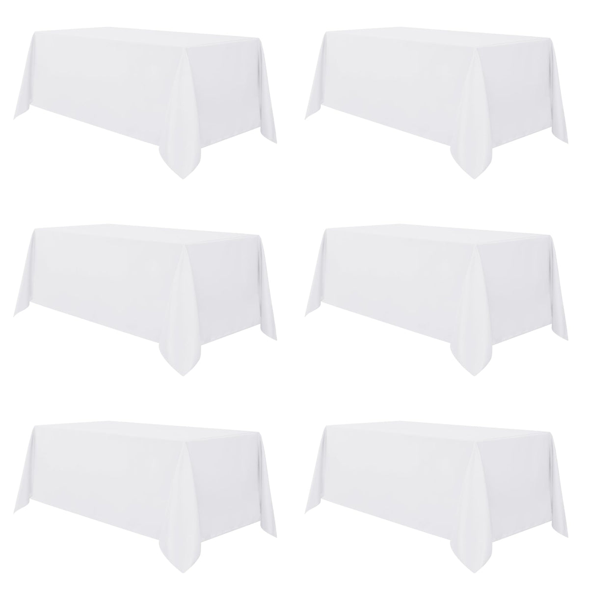 sancua 2 Pack White Table Cloth 60x102 Inch for 6 Feet Rectangle Tables