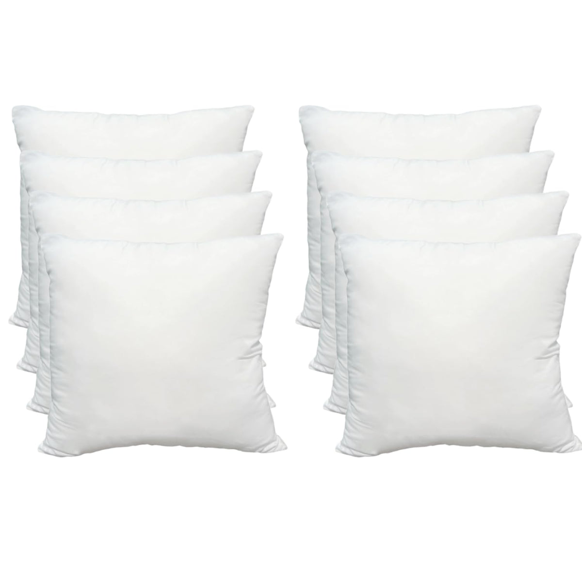 Obruosci Luxury Throw Pillow Inserts, Pack of 6, 18 x 18 inches Hypoallergenic Ultra Soft White Polyester Microfiber Durable Couch Cushion Fillers