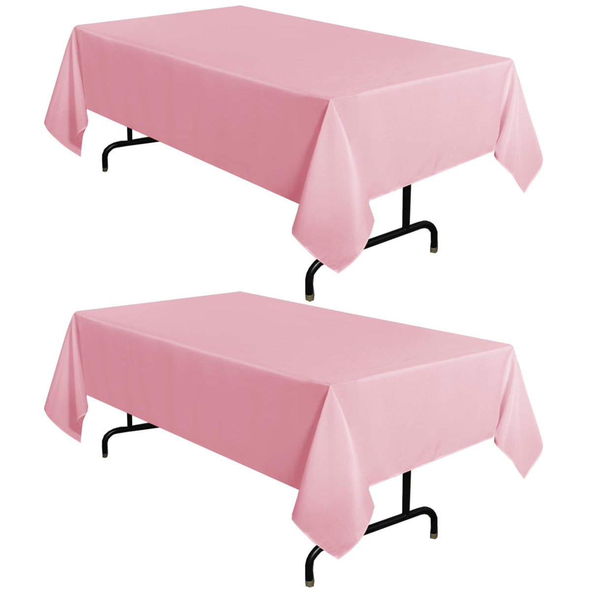 sancua 2 Pack White Table Cloth 60x102 Inch for 6 Feet Rectangle Tables
