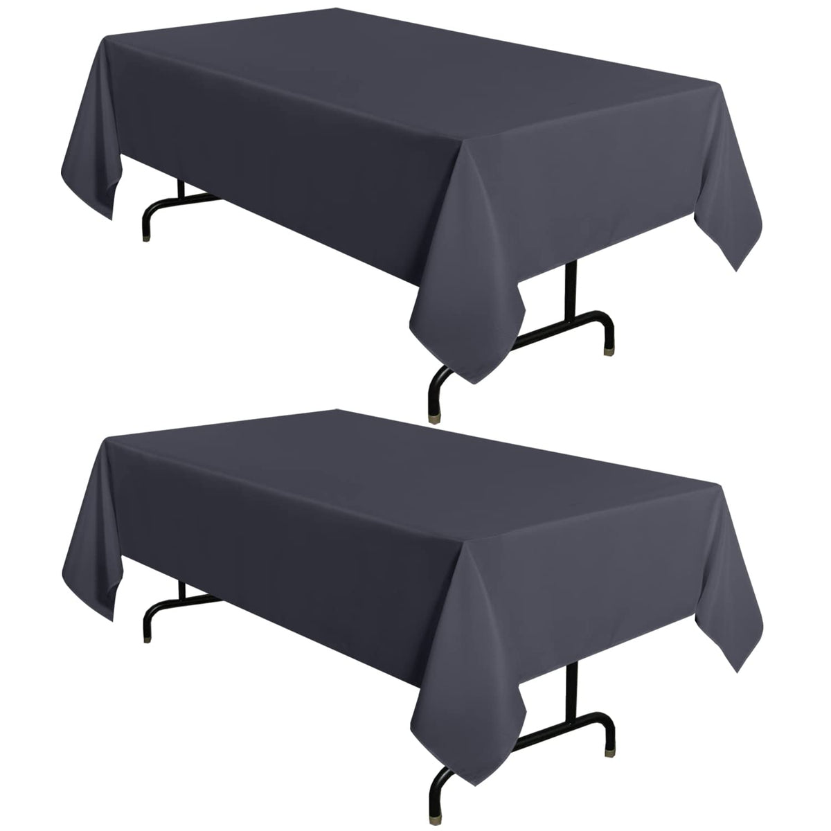 sancua 2 Pack White Table Cloth 60x102 Inch for 6 Feet Rectangle Tables