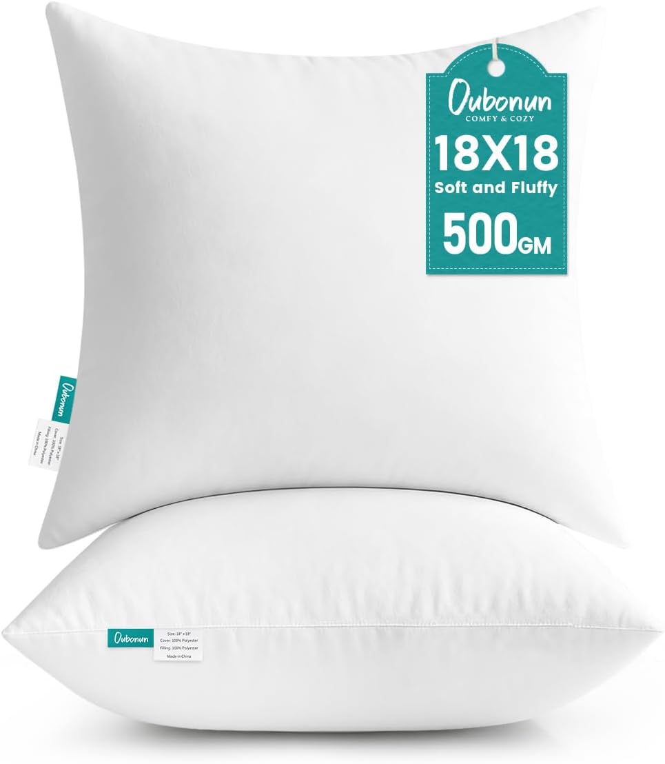 Oubonun 18 x 18 Throw Pillow Inserts