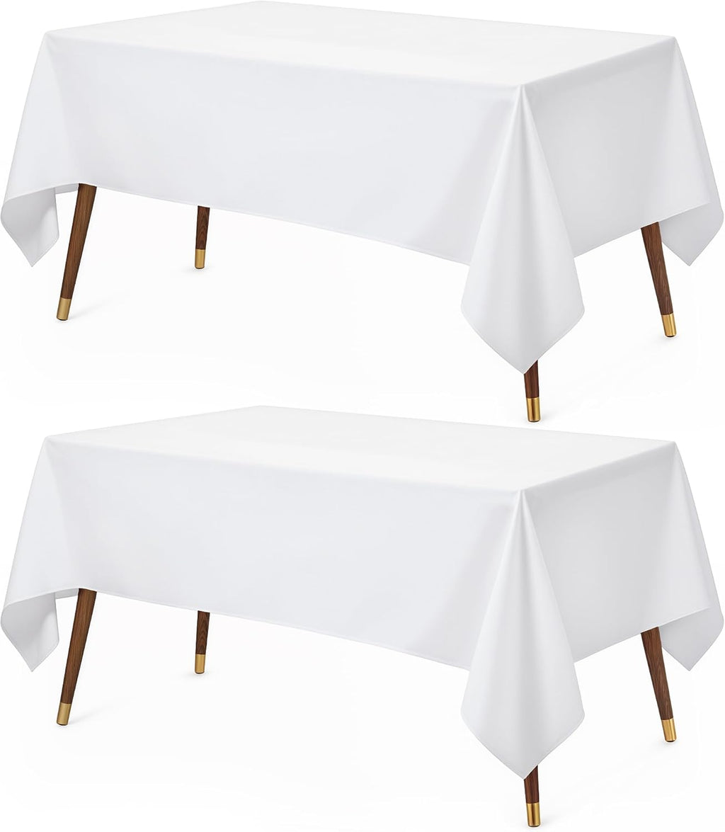 Utopia Kitchen Rectangle Table Cloth 2 Pack [60x102 Inches, White]