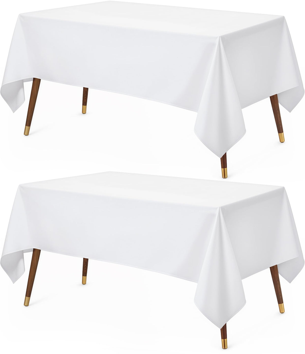 Utopia Kitchen Rectangle Table Cloth 2 Pack [60x102 Inches, White]