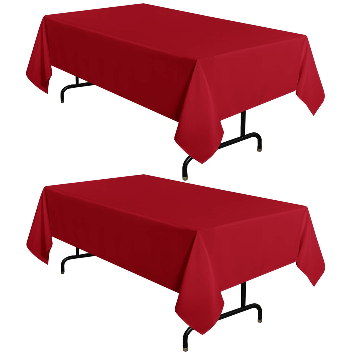 sancua 2 Pack White Table Cloth 60x102 Inch for 6 Feet Rectangle Tables