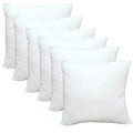 Obruosci Luxury Throw Pillow Inserts, Pack of 6, 18 x 18 inches Hypoallergenic Ultra Soft White Polyester Microfiber Durable Couch Cushion Fillers