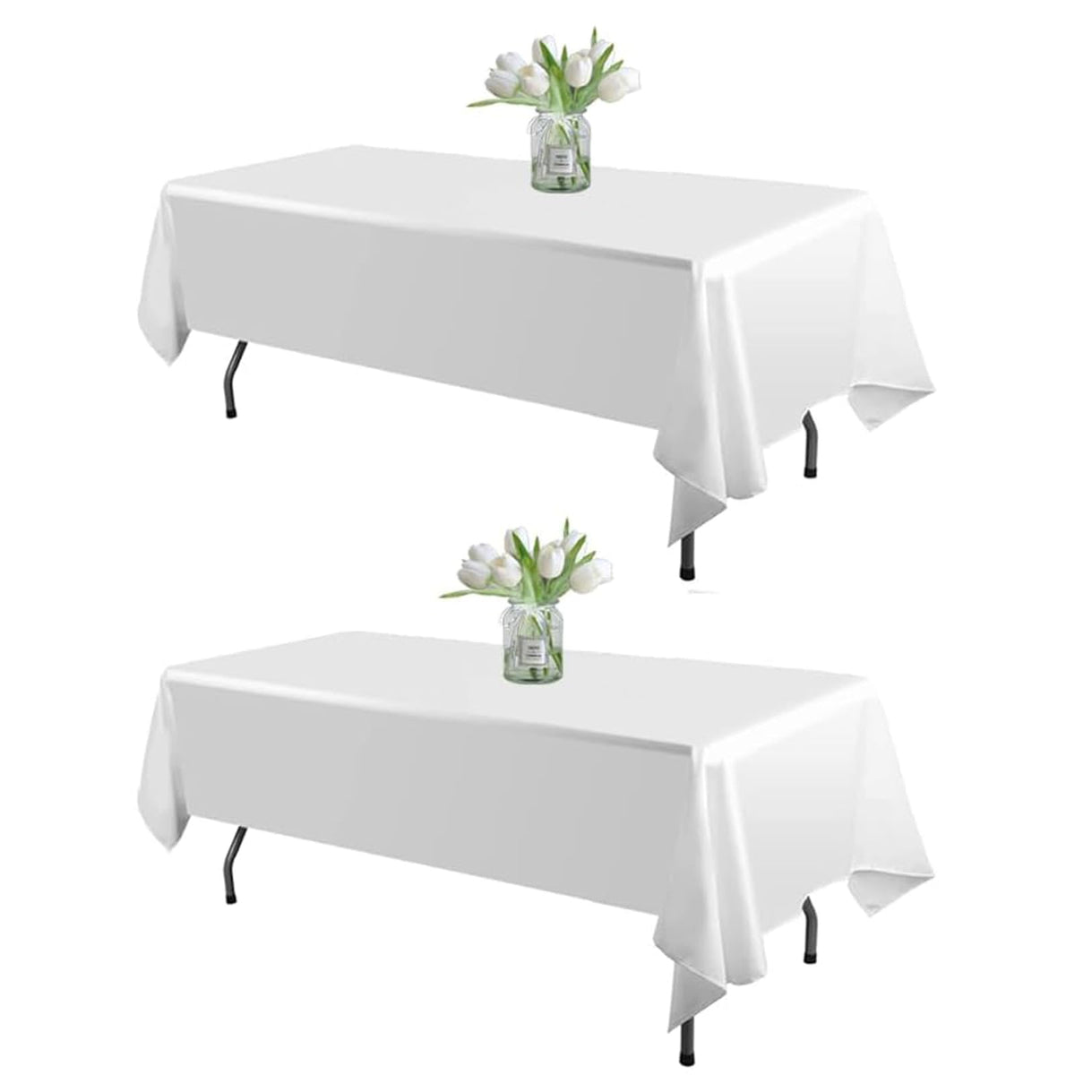 WIGENIUS 6 Pack White Table Cloth Rectangle 60X102 Inch Tablecloth Fit 6FT