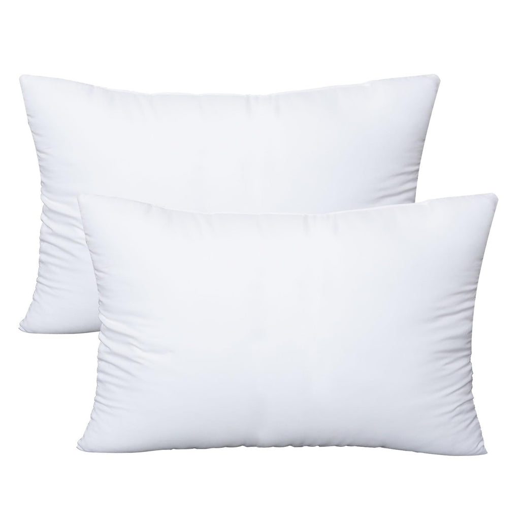 OKBA Throw Pillows Insert Set of 2, with 100% Cotton Cover,Bed and Couch - Indoor Hotel Decorative Pillows, 20x20 in White Pillows Inserts