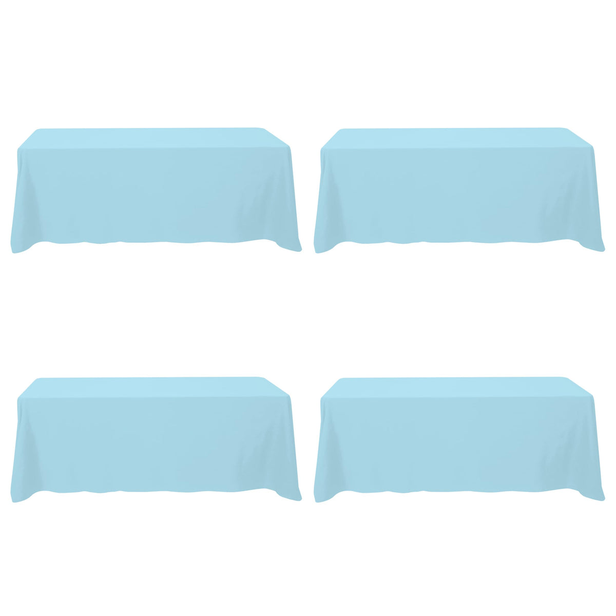 BRILLMAX 6 Pack Ivory Tablecloths 90x132 Inch for 6ft Rectangle Tables