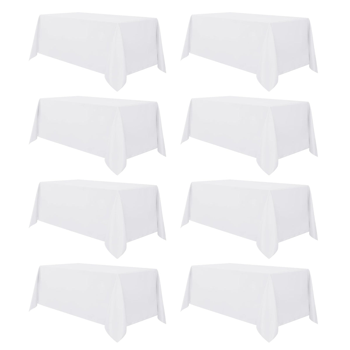 sancua 2 Pack White Table Cloth 60x102 Inch for 6 Feet Rectangle Tables