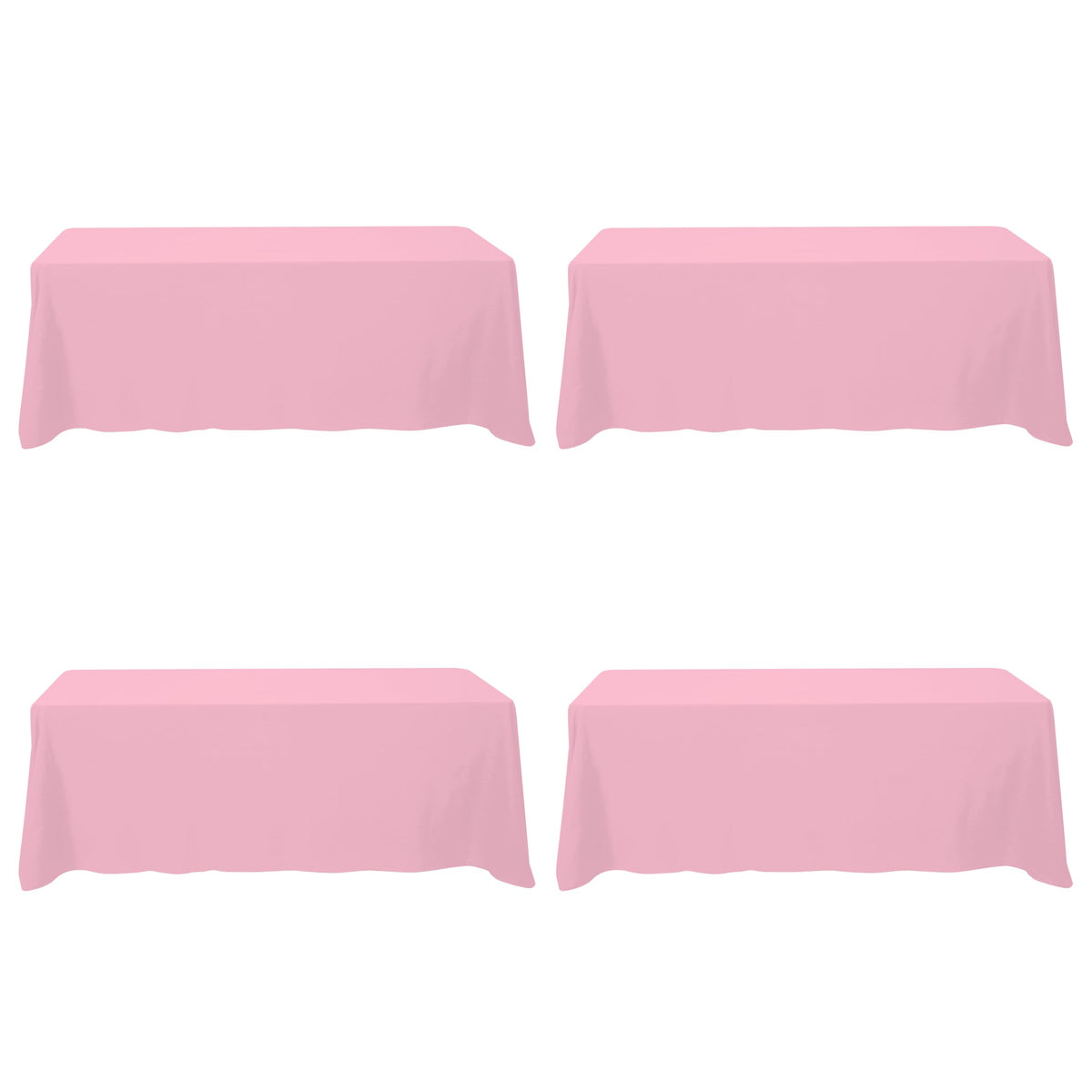 BRILLMAX 6 Pack Ivory Tablecloths 90x132 Inch for 6ft Rectangle Tables