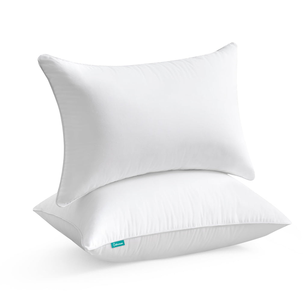 Oubonun 18"x18" Pillow Inserts (Set of 2) - Throw Pillow Inserts with 100% Cotton Cover - 18 Inch Square Interior Sofa Pillow Inserts - Decorative Pillow Insert Pair - White Couch Pillow