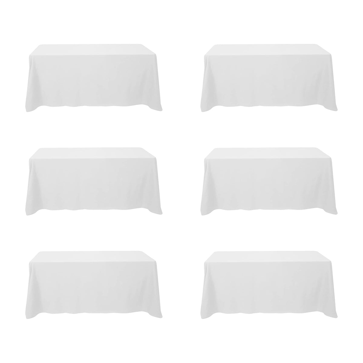 BRILLMAX 6 Pack Ivory Tablecloths 90x132 Inch for 6ft Rectangle Tables