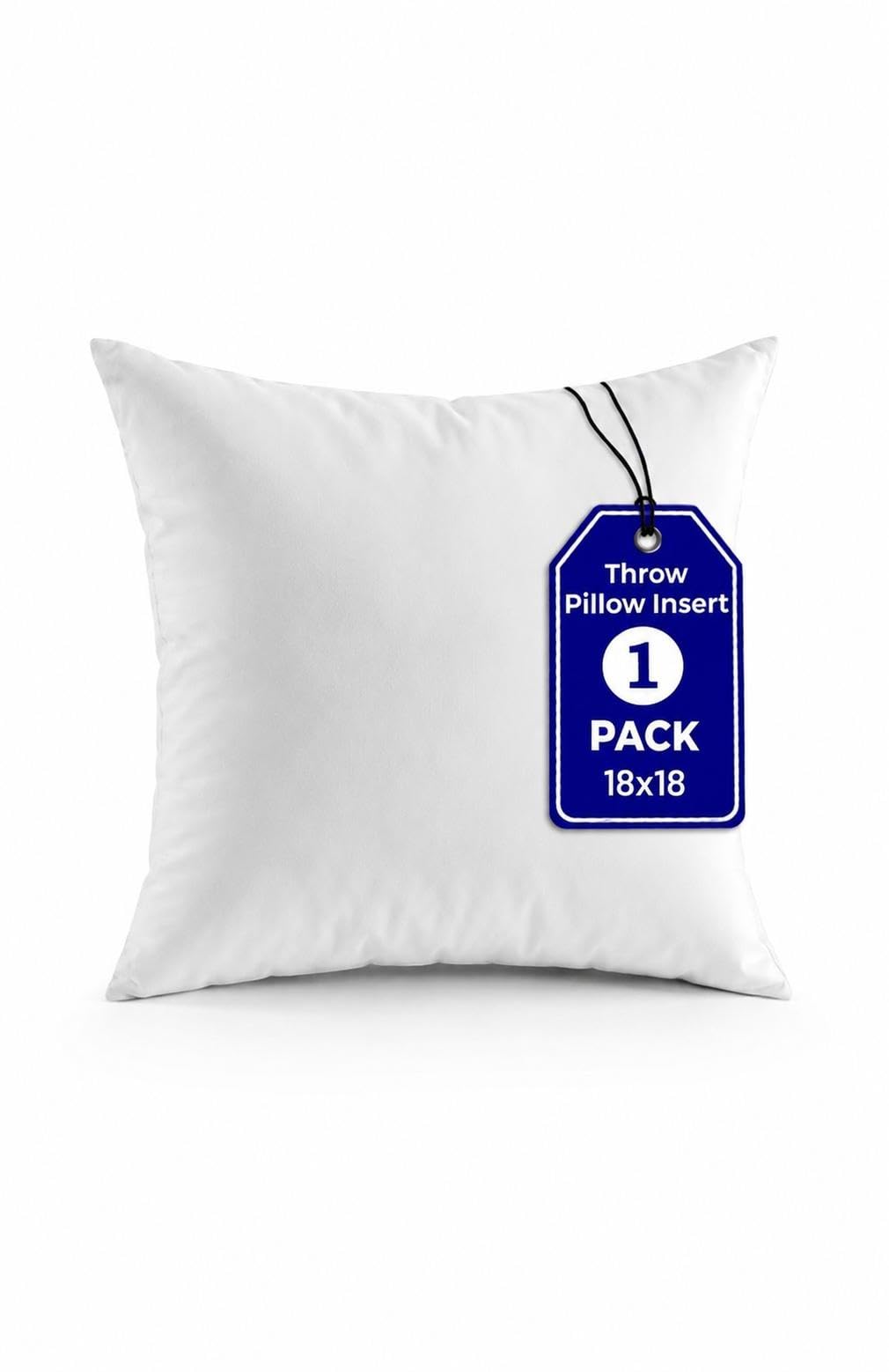 QUBA LINEN 18 x 18 Throw Pillow Insert - Pack of 2 White, Down Alternative Pillow Inserts for Decorative Pillow Covers, Throw Pillows for Bed, Couch Pillows for Living Room (Pack of 2)
