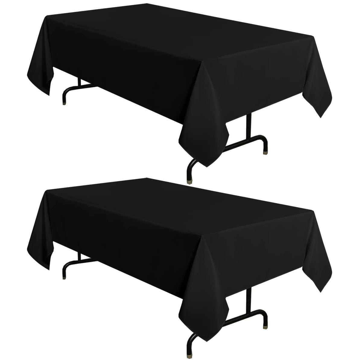 sancua 2 Pack White Table Cloth 60x102 Inch for 6 Feet Rectangle Tables
