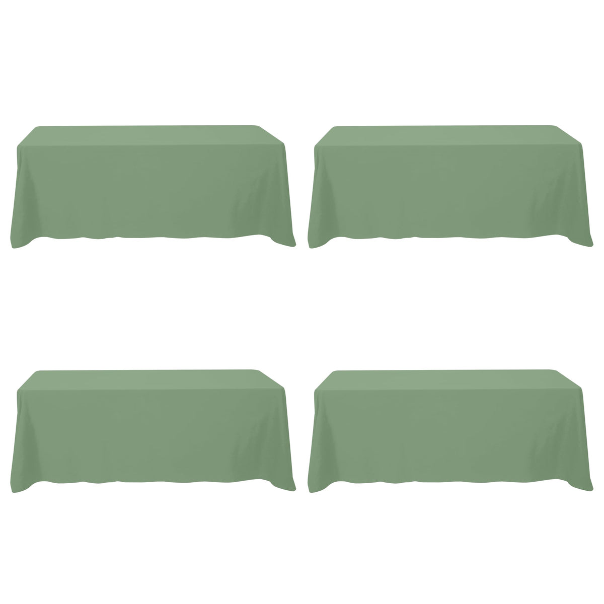 BRILLMAX 6 Pack Ivory Tablecloths 90x132 Inch for 6ft Rectangle Tables