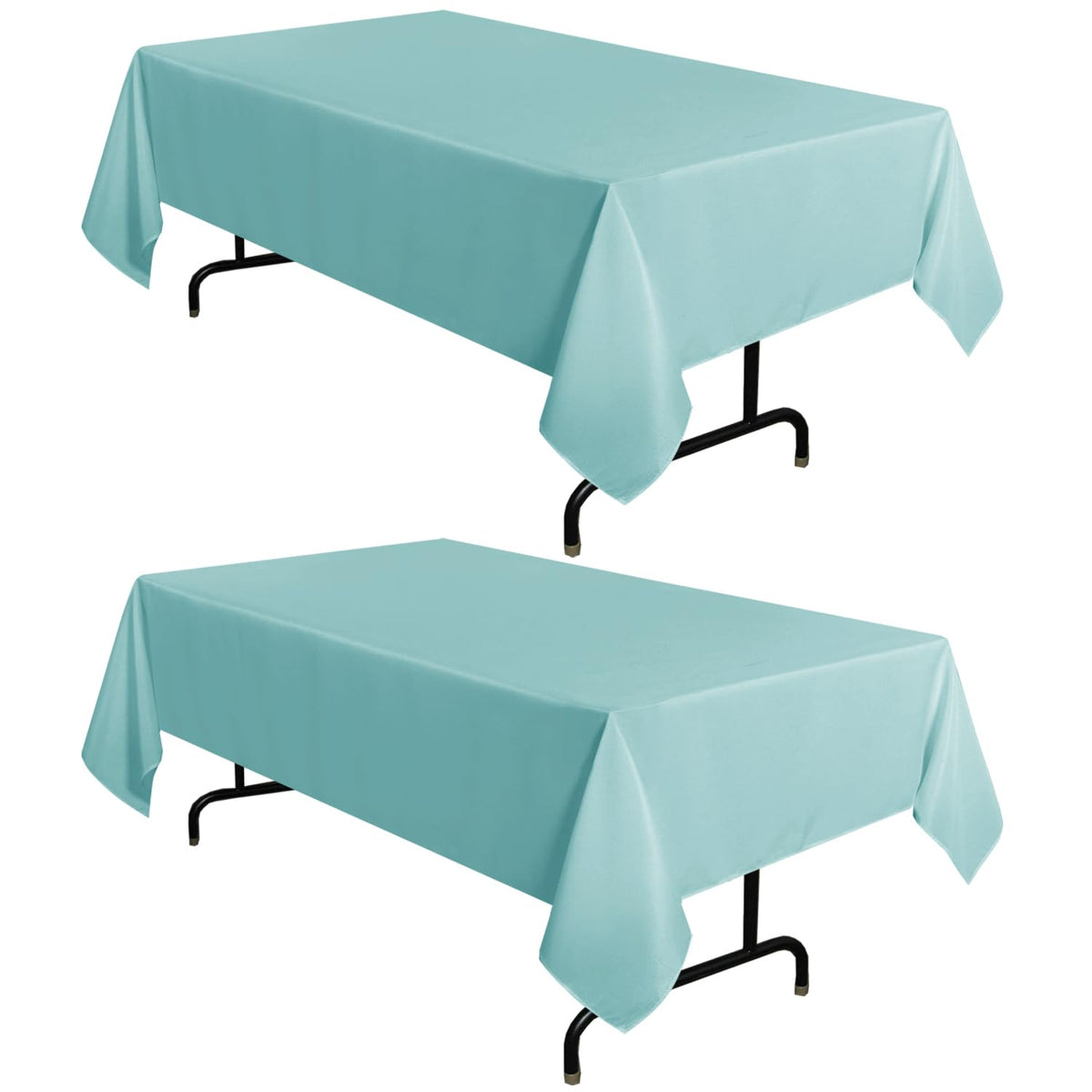 sancua 2 Pack White Table Cloth 60x102 Inch for 6 Feet Rectangle Tables