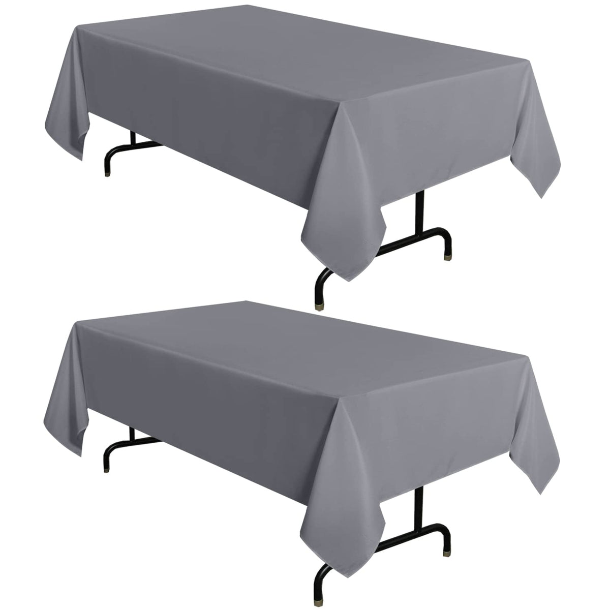 sancua 2 Pack White Table Cloth 60x102 Inch for 6 Feet Rectangle Tables