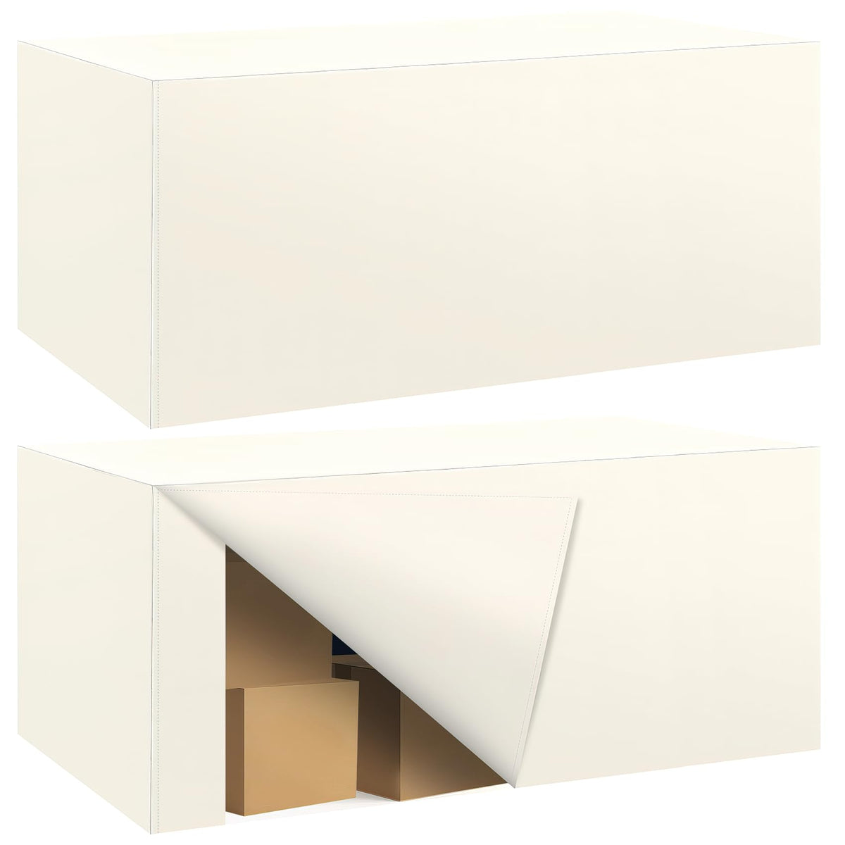 Ascoza 2 Pack Fitted Tablecloth for 6 Foot Rectangle Tables 72 x 30 Inch Ivory Table Covers Water Resistant Polyester Table Cloth for Wedding, Parties,Display, Trade Show (Ivory)