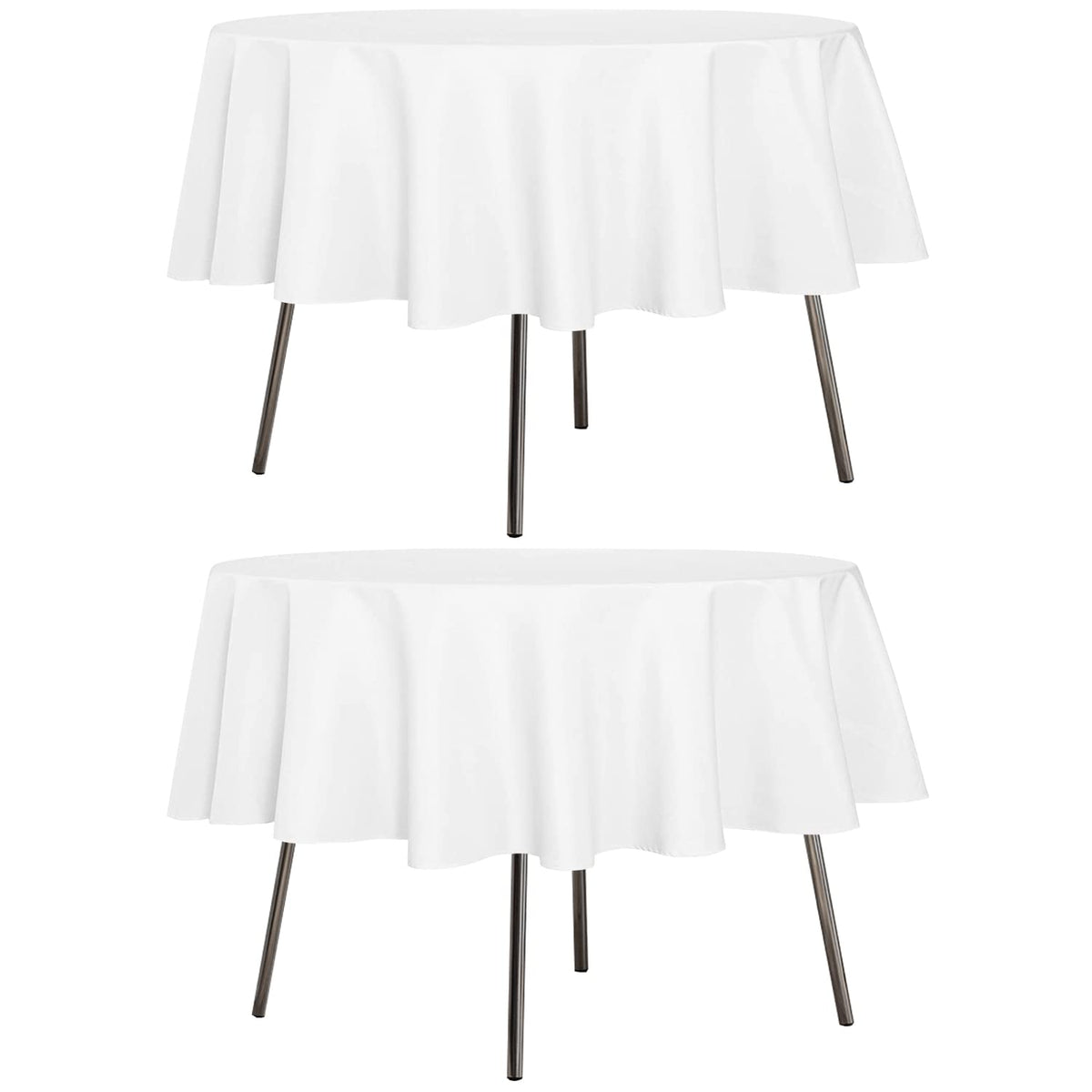 sancua 2 Pack White Table Cloth 60x102 Inch for 6 Feet Rectangle Tables