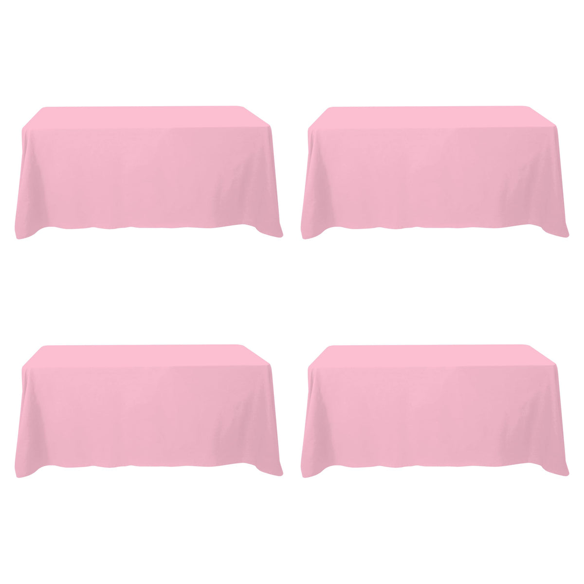 BRILLMAX 6 Pack Ivory Tablecloths 90x132 Inch for 6ft Rectangle Tables