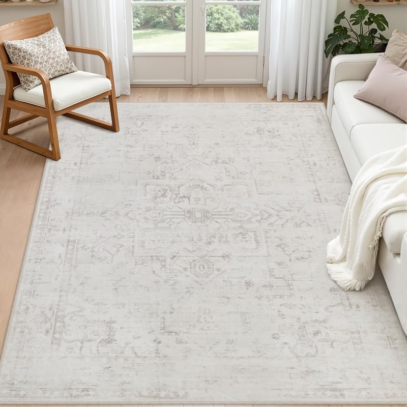 8x10 Area Rugs Living Room: Bedroom Neutral Washable Carpet Beige