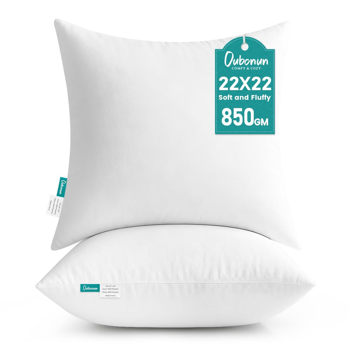 Oubonun 18 x 18 Throw Pillow Inserts