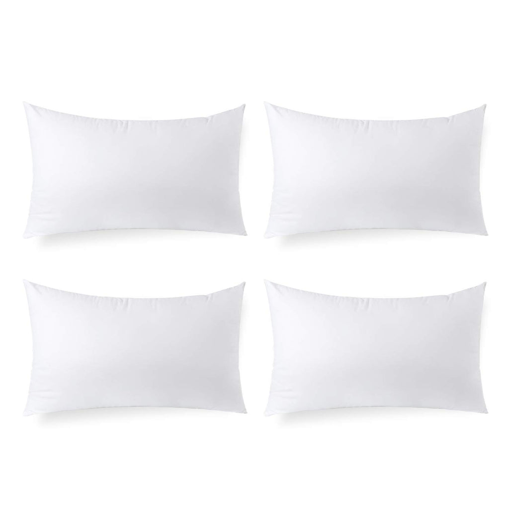 Calibrate Timing 18 x 18 inches Pillow Inserts, Set of 4 Hypoallergenic Brushed Microfiber Liner Down Alternative Filled Square Cushion Throw Pillow