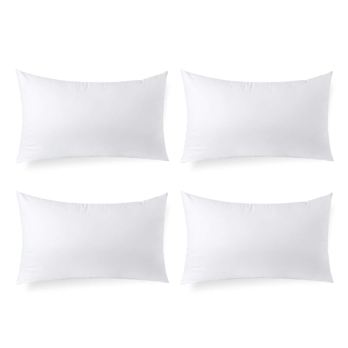 Calibrate Timing 18 x 18 inches Pillow Inserts, Set of 4 Hypoallergenic Brushed Microfiber Liner Down Alternative Filled Square Cushion Throw Pillow