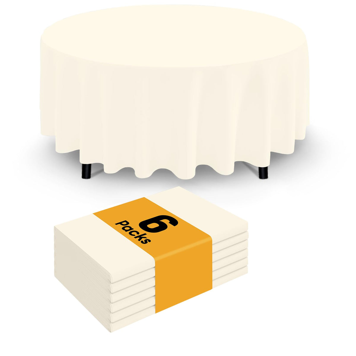 Smiry Disposable Table Cloth - 6 Pack, 54 x 108 Inch Waterproof Rectangle Tablecloths for Parties, Decorative Plastic Table Cover, Leakproof & Sturdy, White