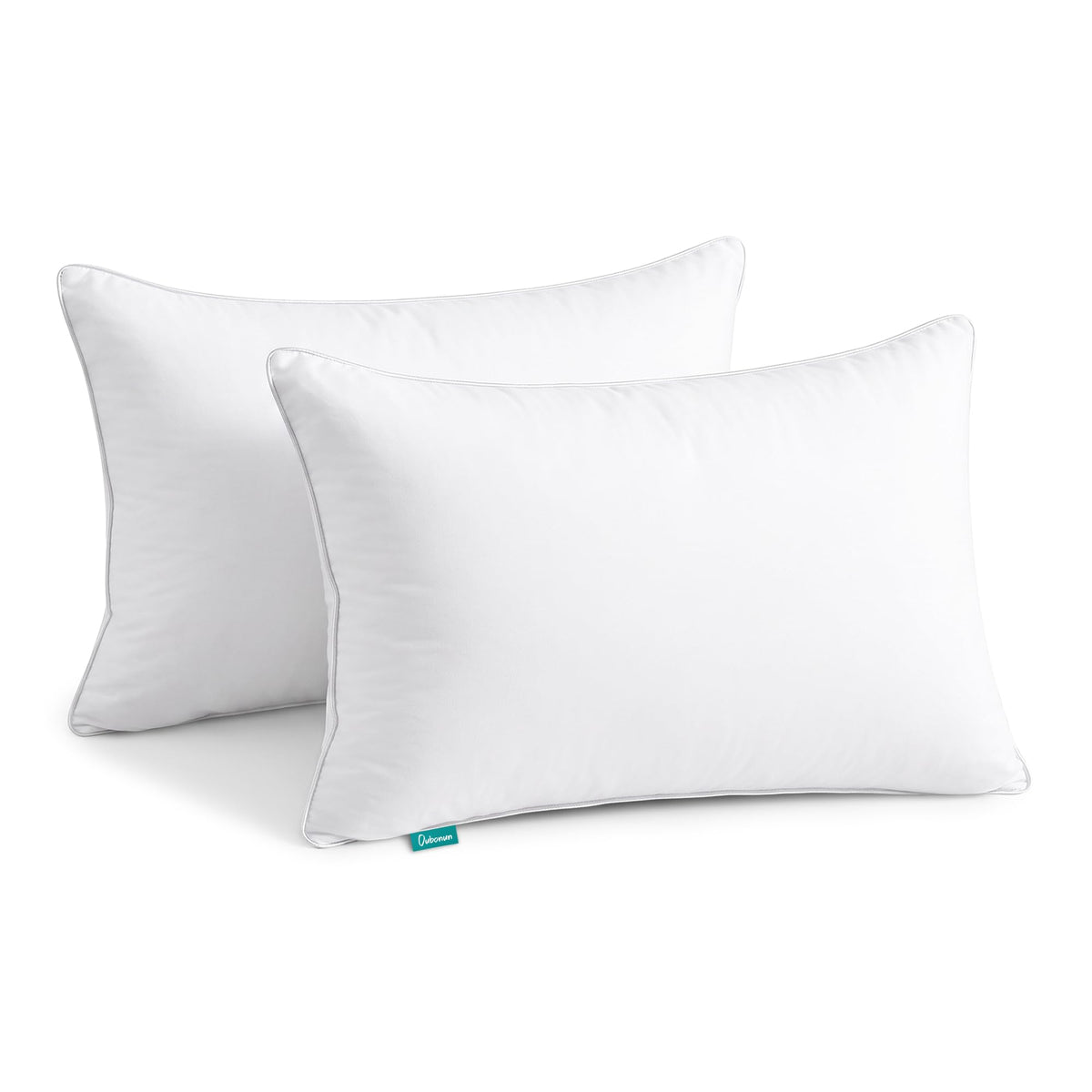 Oubonun 18"x18" Pillow Inserts (Set of 2) - Throw Pillow Inserts with 100% Cotton Cover - 18 Inch Square Interior Sofa Pillow Inserts - Decorative Pillow Insert Pair - White Couch Pillow
