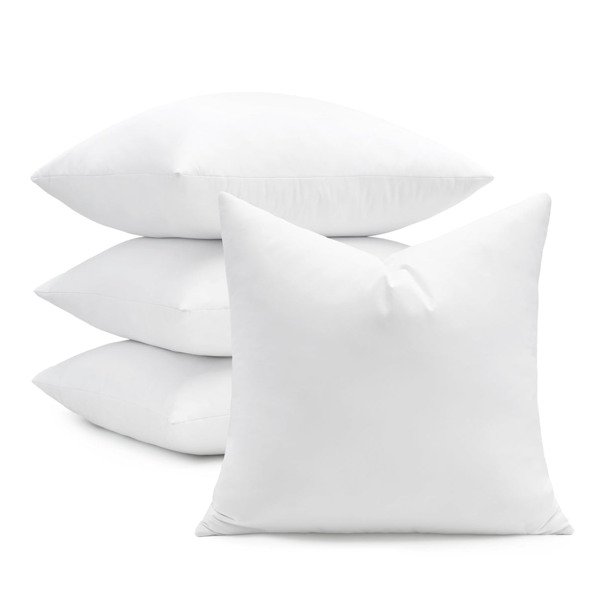 puredown® Feather Throw Pillow Inserts 22 x 22 (Pack of 2, White), Big Throw Pillows for Floor, Couch, Bed, Machine Washable