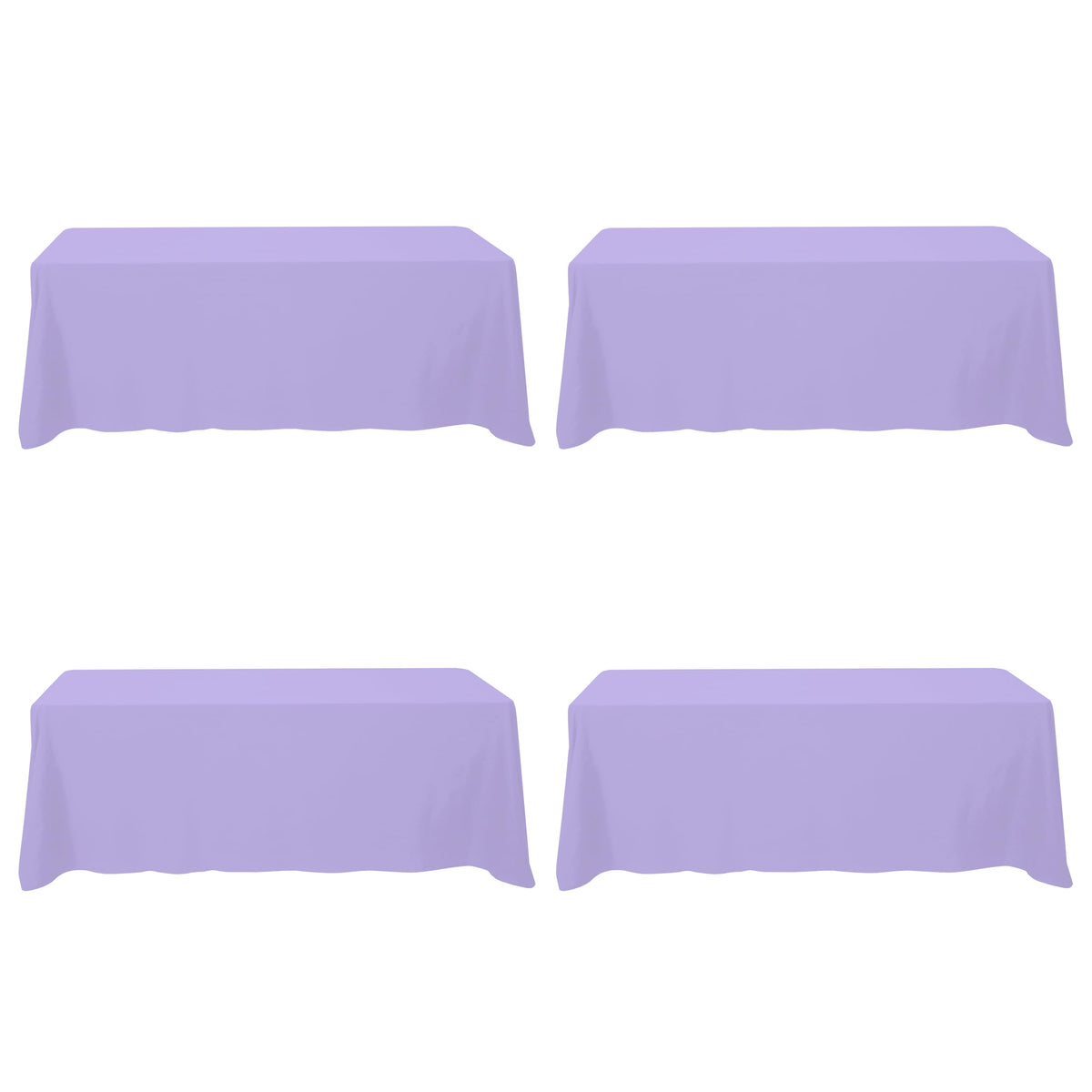 BRILLMAX 6 Pack Ivory Tablecloths 90x132 Inch for 6ft Rectangle Tables
