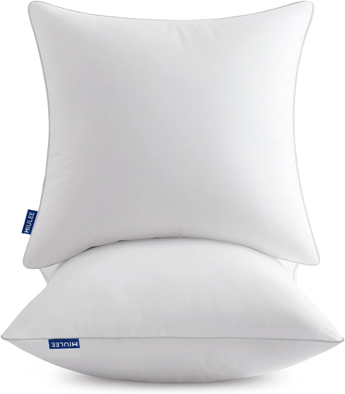 MIULEE 18x18 Inch Pillow Inserts Pack of 2 with 100% Textured Woven Fabric Cover