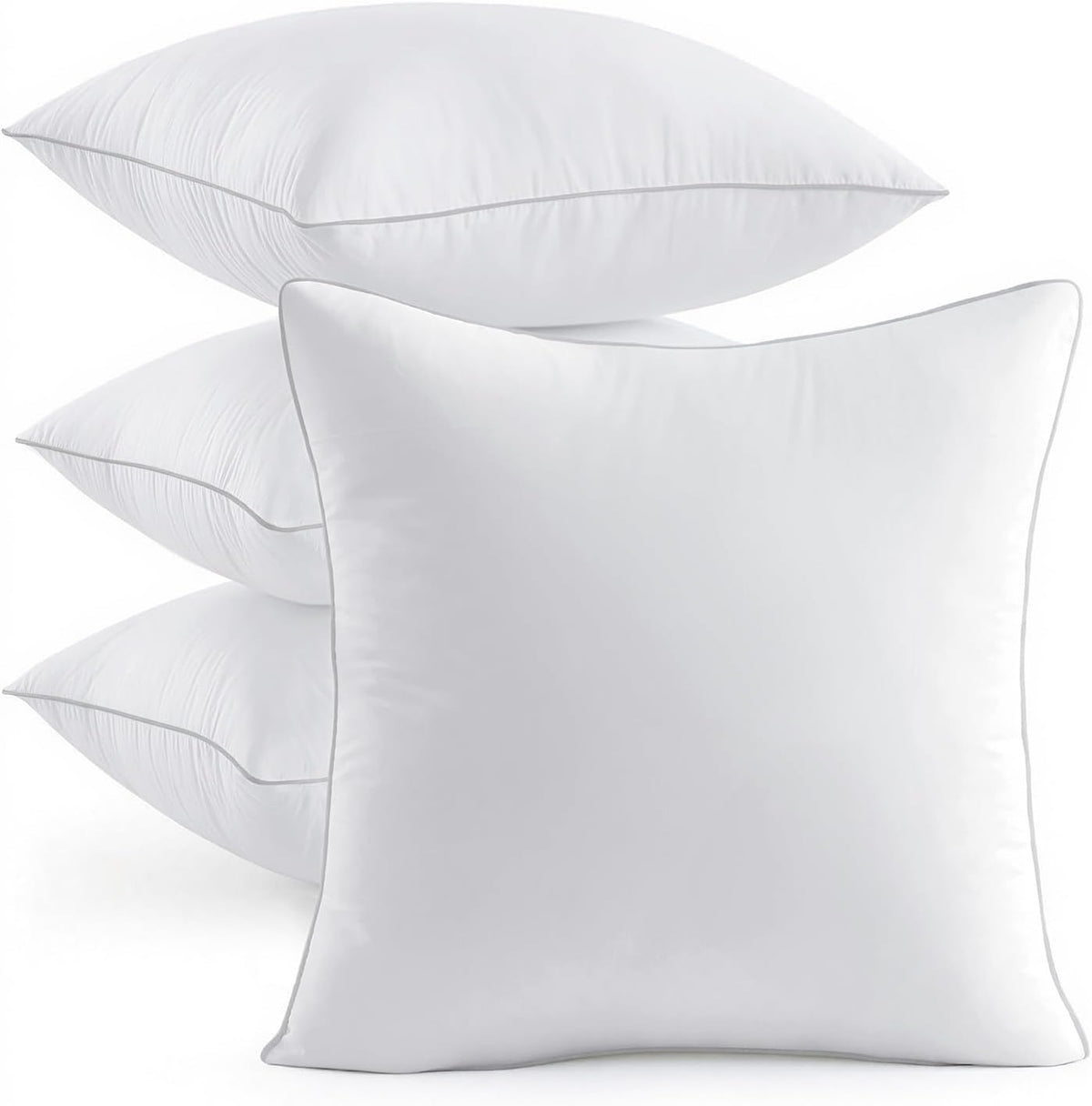 MIULEE 18x18 Inch Pillow Inserts Pack of 4 with 100% Textured Woven Fabric Cover