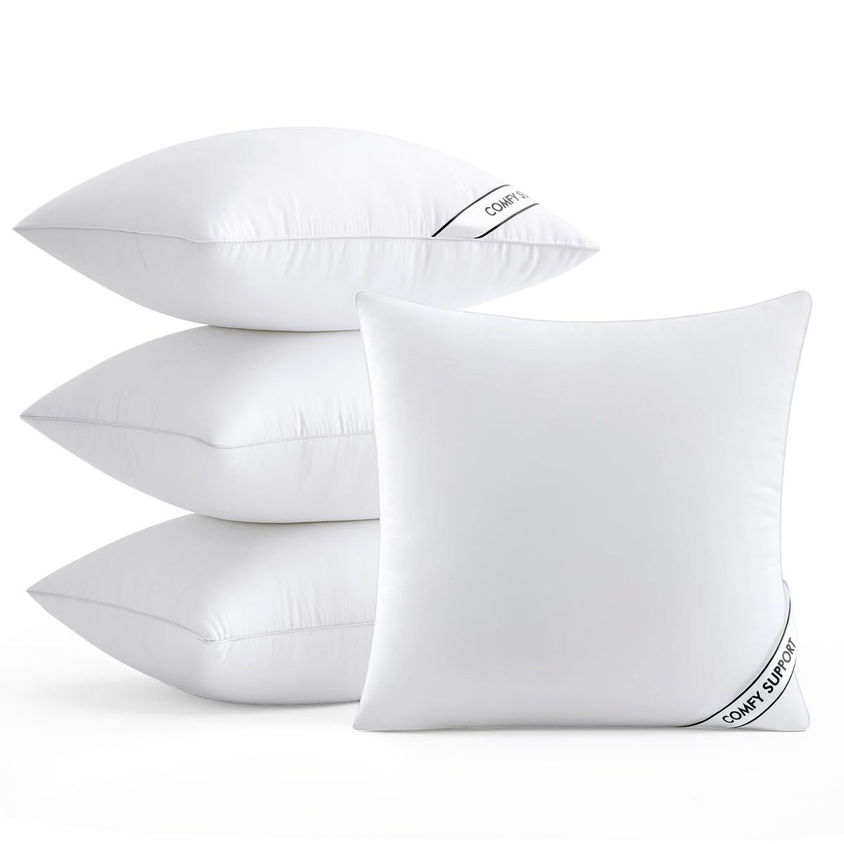 MIULEE 18x18 Pillows Inserts Pack of 4, Down Alternative Virgin Filling