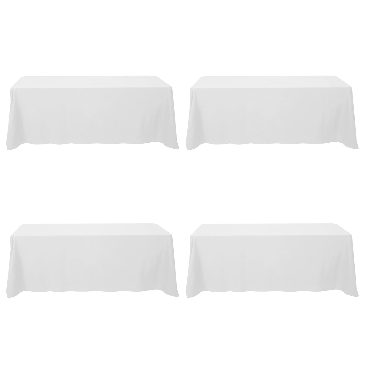 BRILLMAX 6 Pack Ivory Tablecloths 90x132 Inch for 6ft Rectangle Tables