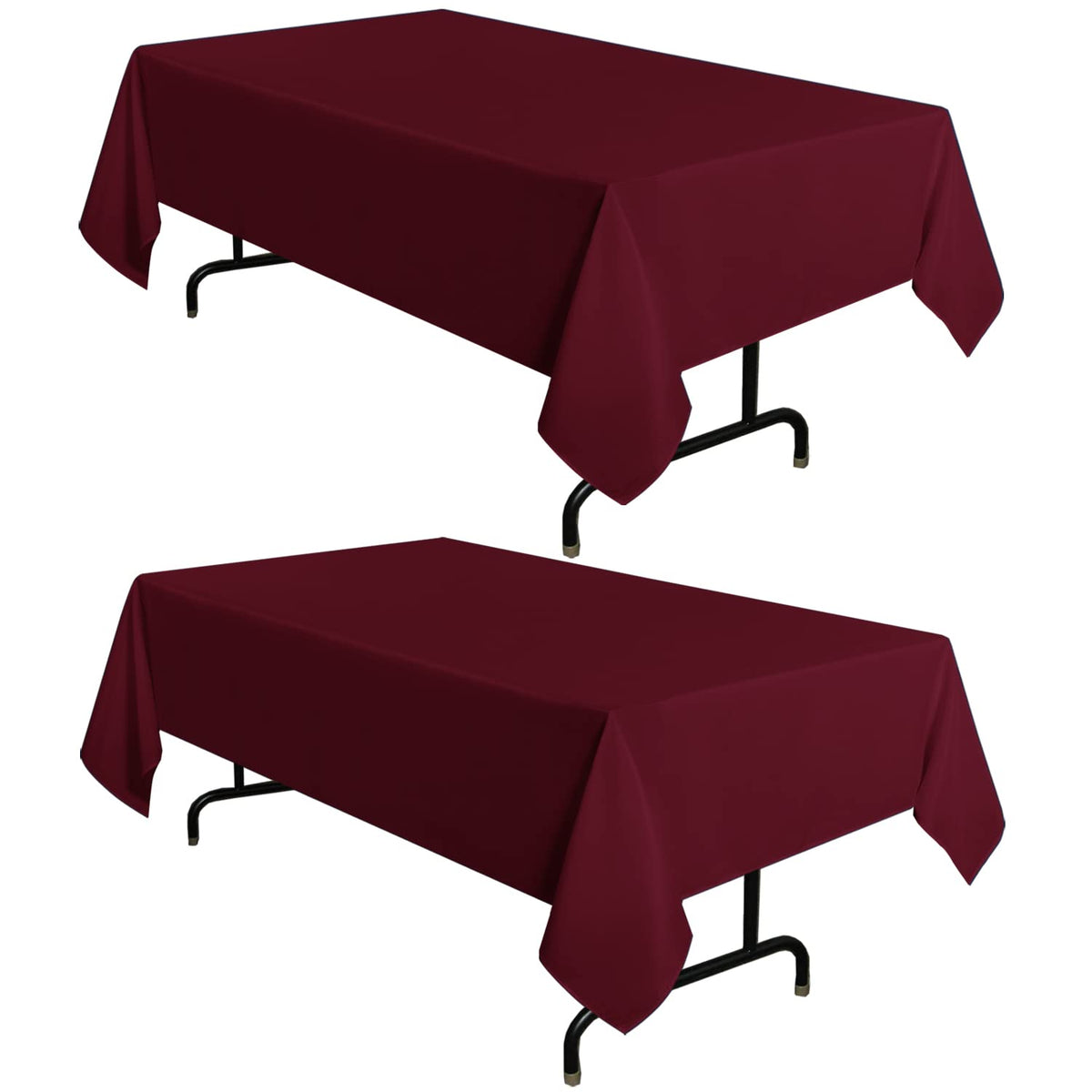 sancua 2 Pack White Table Cloth 60x102 Inch for 6 Feet Rectangle Tables