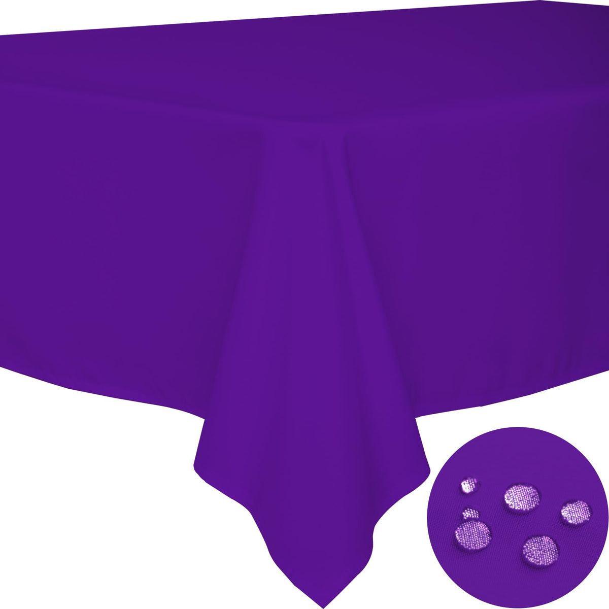 BYDOLL Table Cloth White 60x84 Inch Tablecloth for 6 Foot Rectangle Tables Outdoor Washable Wrinkle Free and Spillproof Polyester Tablecloth for Festival Camping Picnic Party Cover