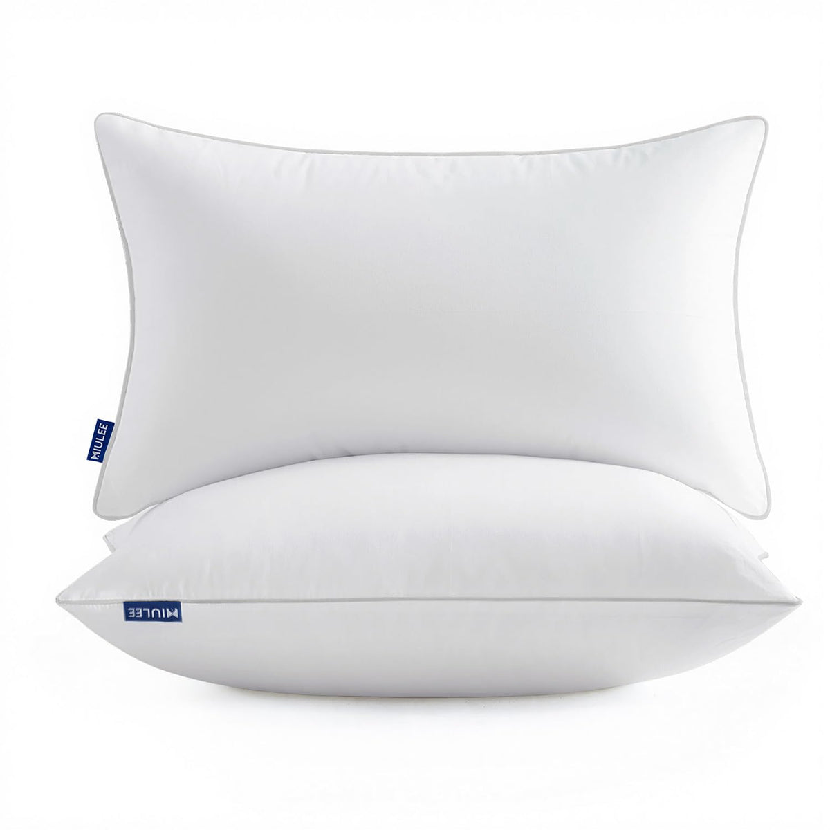 MIULEE 18x18 Inch Pillow Inserts Pack of 2 with 100% Textured Woven Fabric Cover