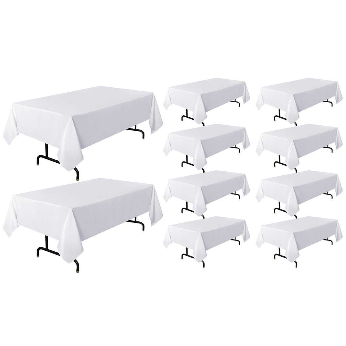 sancua 2 Pack White Table Cloth 60x102 Inch for 6 Feet Rectangle Tables