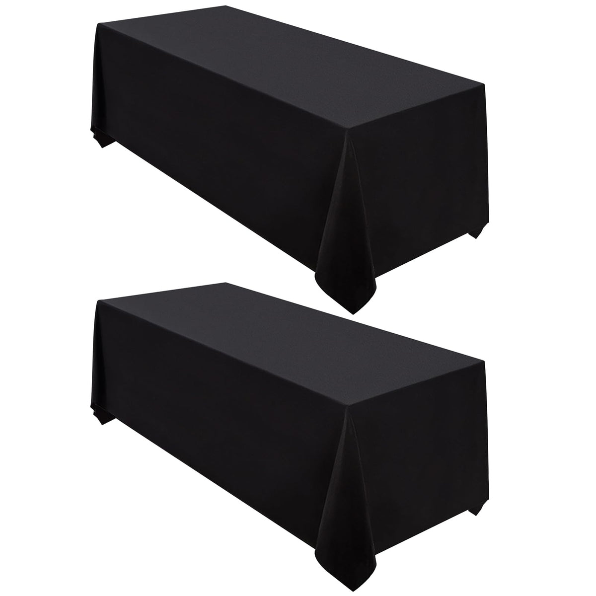 Surmente 90x132 Inch Black Tablecloth for 6-8 Foot Rectangle Tables