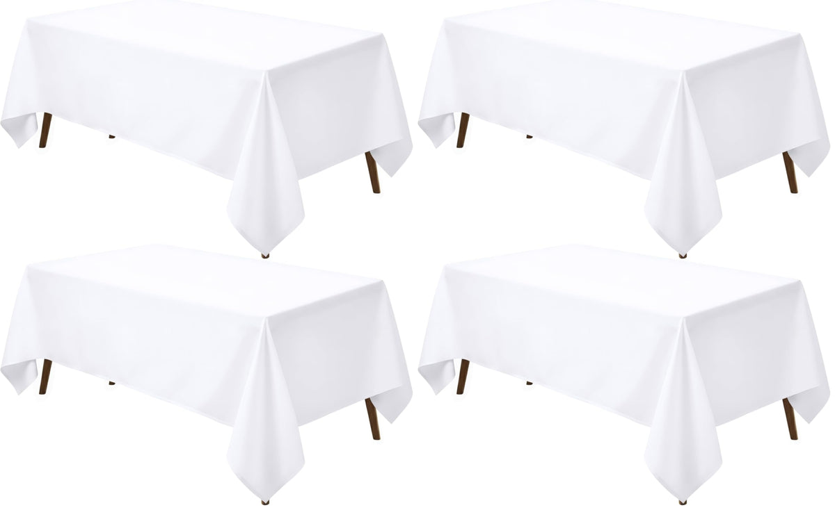Utopia Kitchen Rectangle Table Cloth 2 Pack [60x102 Inches, White]