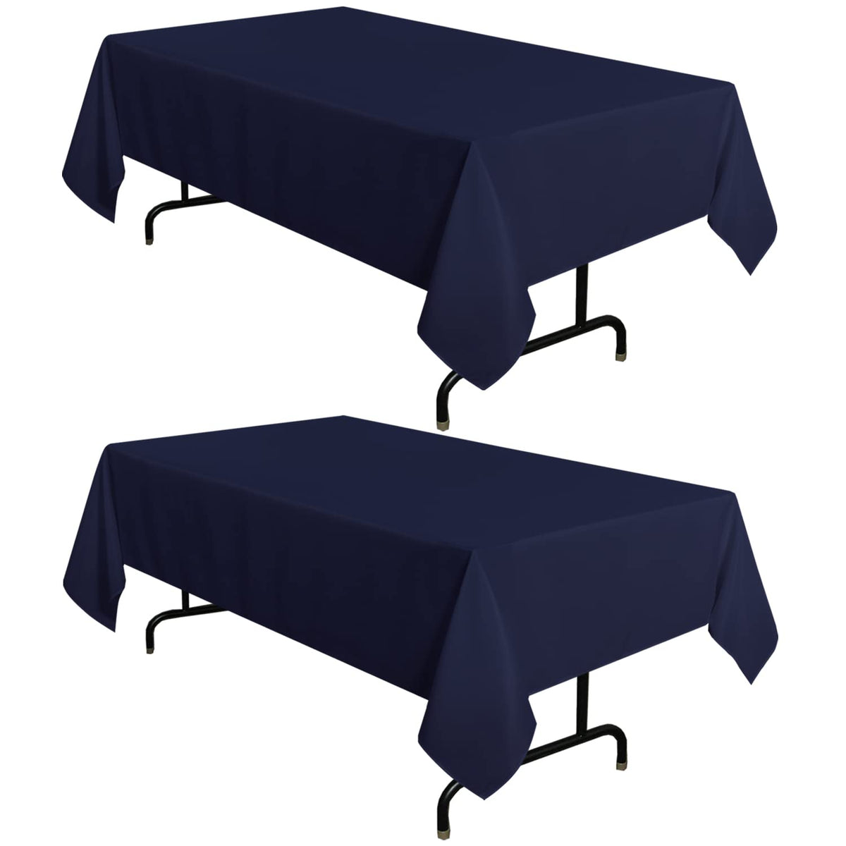 sancua 2 Pack White Table Cloth 60x102 Inch for 6 Feet Rectangle Tables