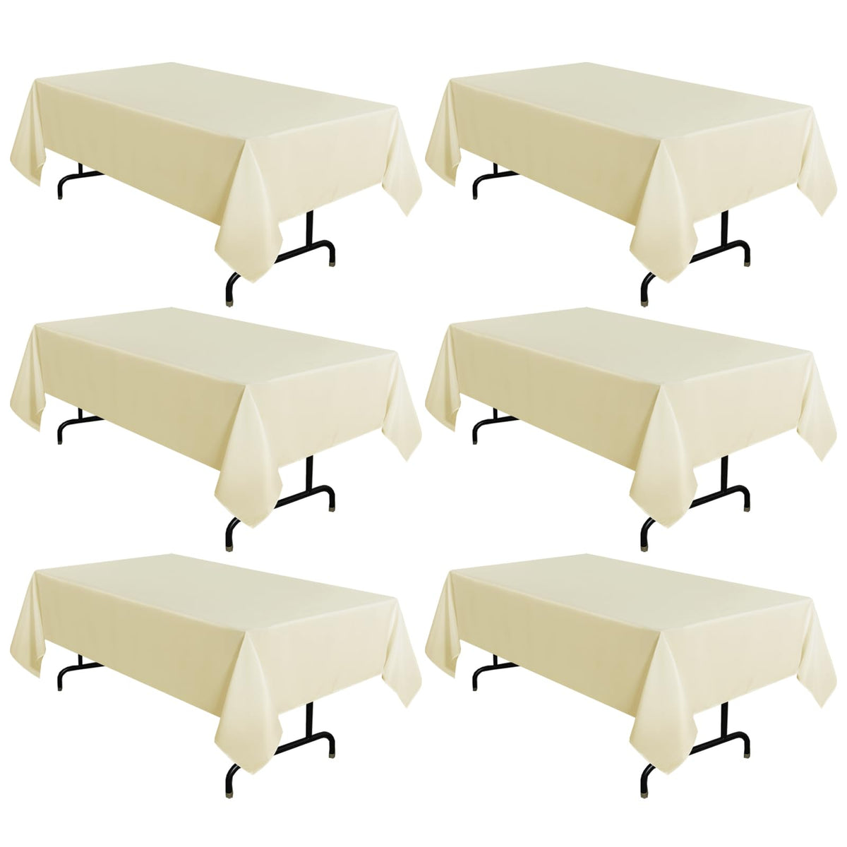 sancua 2 Pack White Table Cloth 60x102 Inch for 6 Feet Rectangle Tables